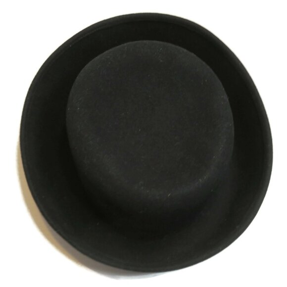 New York Hat Co Mens Fedora Bucket Top Hat 100% Wool Black 7" DIA Made In USA - Picture 7 of 9